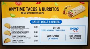 IHOP Anytime Tacos & Burrito Menu with Prices 2026