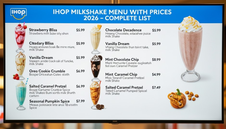 IHOP Milkshake Menu with Prices 2026 – Complete List